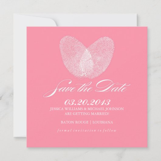 Thumb Print Heart | Save The Date (Vorderseite)