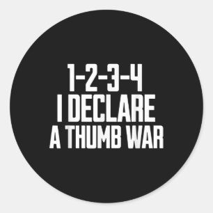Thumb War Chant, Thumb Wrestling Champion, Thumb W Runder Aufkleber