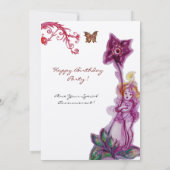 THUMBELINA 2,rosa lila Sahne Filz Einladung (Rückseite)