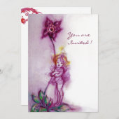 THUMBELINA 2,rosa lila weiß Einladung (Vorne/Hinten)