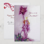 THUMBELINA 2,rosa lila weißes Eis metallisch Einladung (Vorne/Hinten)