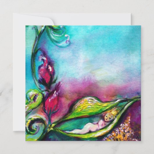 THUMBELINA, BABY DUSCHE EINLADUNG (Vorderseite)