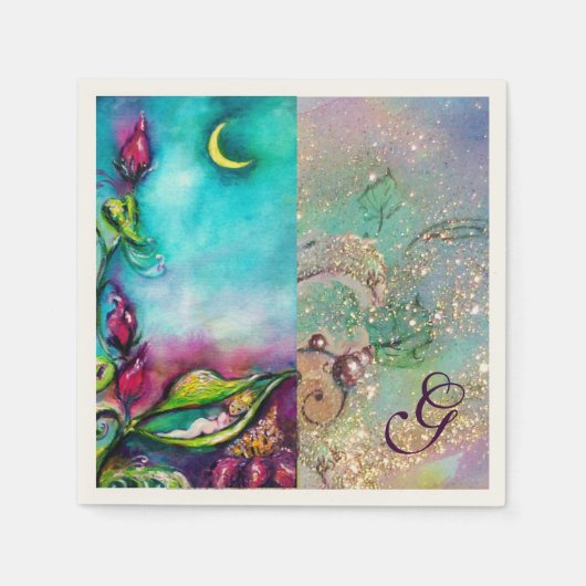 THUMBELINA BABY SHOWER MONOGRAM SERVIETTE (Vorderseite)