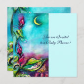 THUMBELINA, blau rosa Einladung (Vorne/Hinten)