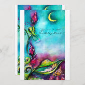 THUMBELINA,blau-rosa-weißer Champagner metallisch Einladung (Vorne/Hinten)