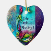 THUMBELINA BLUE SAPPHIRE MONOGRAM TÜR HANGER KERAMIK ORNAMENT (Rechts)