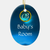 THUMBELINA BLUE SAPPHIRE MONOGRAM TÜR HANGER KERAMIKORNAMENT (Hinten)