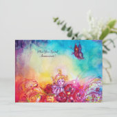 THUMBELINA, BLUME BASKET UND SCHALTFLÄCHE EINLADUNG (Stehend Vorderseite)