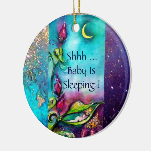 THUMBELINA,BLUME BASKET UND SCHALTFLÄCHE KERAMIKORNAMENT (Links)