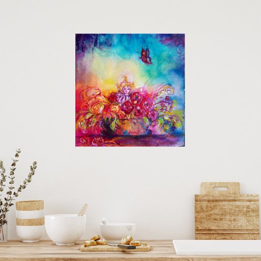 THUMBELINA, BLUME BASKET UND SCHALTFLÄCHE POSTER (Küche)