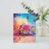 THUMBELINA, BLUME BASKET UND SCHALTFLÄCHE POSTKARTE (Stehend Vorderseite)