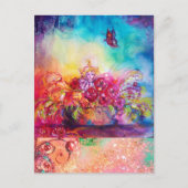 THUMBELINA, BLUME BASKET UND SCHALTFLÄCHE POSTKARTE (Vorderseite)