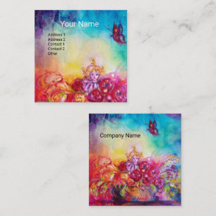 THUMBELINA, BLUME BASKET UND SCHALTFLÄCHE QUADRATISCHE VISITENKARTE