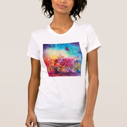 THUMBELINA,BLUME BASKET UND SCHALTFLÄCHE T-Shirt (Vorderseite)