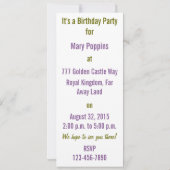 Thumbelina Königin der Blumen-Einladung Einladung (Rückseite)