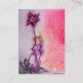 THUMBELINA, LILA BLUME IN PINK FUCHSIA GLITZERN VISITENKARTE (Rückseite)