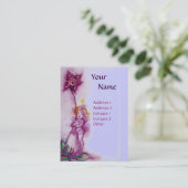 THUMBELINA MIT BLUE LILA BLUME MONOGRAMM VISITENKARTE (Stehend Vorderseite)