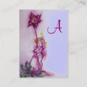 THUMBELINA MIT BLUE LILA BLUME MONOGRAMM VISITENKARTE (Rückseite)