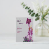 THUMBELINA MIT LILA BLUME VISITENKARTE (Stehend Vorderseite)