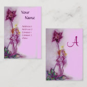 THUMBELINA MIT PINK LILA BLUME MONOGRAMM VISITENKARTE (Vorne/Hinten)