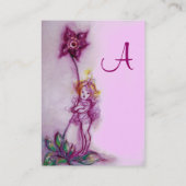 THUMBELINA MIT PINK LILA BLUME MONOGRAMM VISITENKARTE (Rückseite)