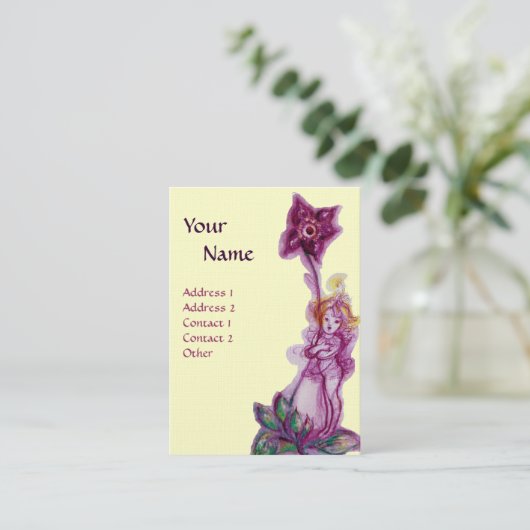 THUMBELINA MONOGRAM Lila Ultra-Violet-Blume Visitenkarte (Stehend Vorderseite)