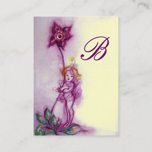 THUMBELINA MONOGRAM Lila Ultra-Violet-Blume Visitenkarte (Rückseite)