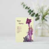 THUMBELINA MONOGRAM Lila violette Blume Fairy Visitenkarte (Stehend Vorderseite)