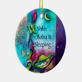 THUMBELINA PINK RUBY HERZMONOGRAM TÜR-HANGER KERAMIK ORNAMENT (Rechts)