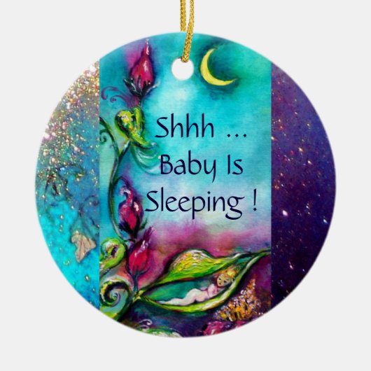 THUMBELINA PINK RUBY HERZMONOGRAM TÜR-HANGER KERAMIK ORNAMENT (Vorne)