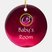 THUMBELINA PINK RUBY HERZMONOGRAM TÜR-HANGER KERAMIK ORNAMENT (Hinten)