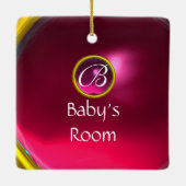 THUMBELINA PINK RUBY HERZMONOGRAM TÜR-HANGER KERAMIKORNAMENT (Rückseite)