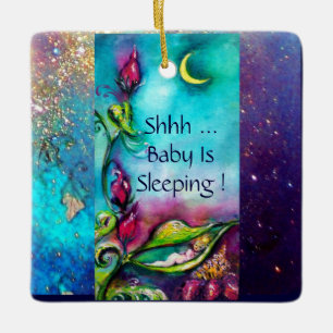 THUMBELINA PINK RUBY HERZMONOGRAM TÜR-HANGER KERAMIKORNAMENT