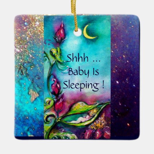 THUMBELINA PINK RUBY HERZMONOGRAM TÜR-HANGER KERAMIKORNAMENT (Vorderseite)