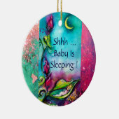 THUMBELINA PINK RUBY HERZMONOGRAM TÜR-HANGER KERAMIKORNAMENT (Rechts)