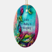 THUMBELINA PINK RUBY MONOGRAM TÜR HANGER KERAMIK ORNAMENT (Rechts)