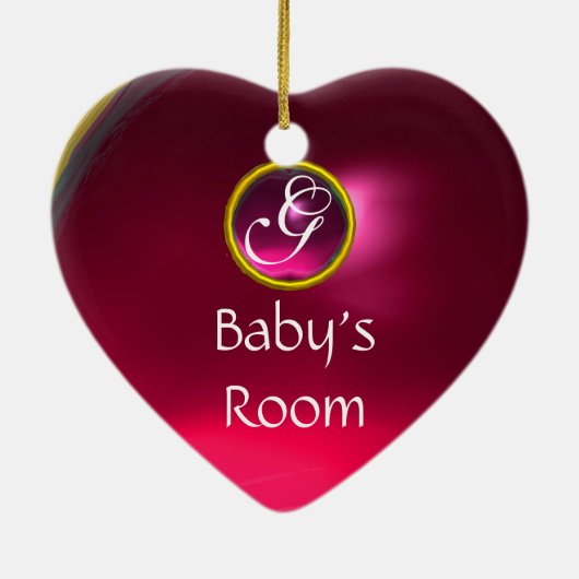 THUMBELINA PINK RUBY MONOGRAM TÜR HANGER KERAMIKORNAMENT (Hinten)