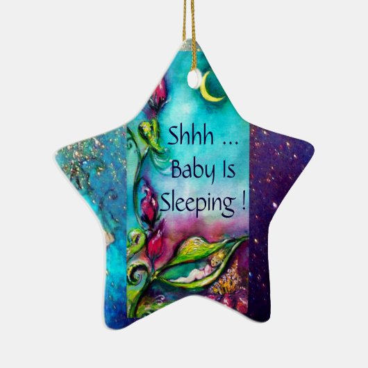 THUMBELINA PINK RUBY STAR MONOGRAM TÜR HANGER KERAMIK ORNAMENT (Rechts)