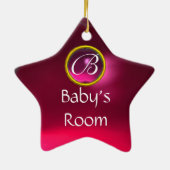THUMBELINA PINK RUBY STAR MONOGRAM TÜR HANGER KERAMIK ORNAMENT (Hinten)