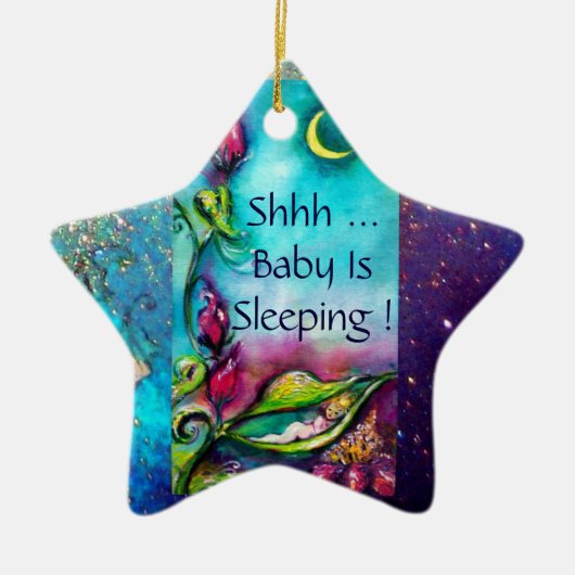 THUMBELINA PINK RUBY STAR MONOGRAM TÜR HANGER KERAMIK ORNAMENT (Vorne)