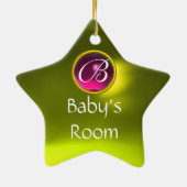 THUMBELINA PINK RUBY STAR MONOGRAM TÜR HANGER KERAMIK ORNAMENT (Hinten)
