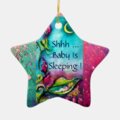 THUMBELINA PINK RUBY STAR MONOGRAM TÜR HANGER KERAMIKORNAMENT (Vorne)