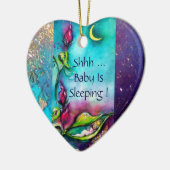 THUMBELINA SAPPHIRE HERZMONOGRAMM TÜR-HANGER KERAMIK ORNAMENT (Links)