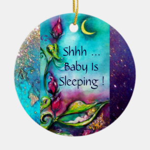 THUMBELINA SAPPHIRE HERZMONOGRAMM TÜR-HANGER KERAMIK ORNAMENT