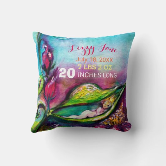 THUMBELINA SCHLAFEN IN ROSE BLÄTTER Kinderstatus Kissen (Rückseite)