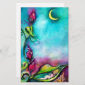 THUMBELINA SCHLAFEN ZWISCHEN BLÄTTER DER ROSE BRIEFPAPIER (Vorne/Hinten)