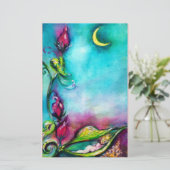 THUMBELINA SCHLAFEN ZWISCHEN BLÄTTER DER ROSE BRIEFPAPIER (Stehend Vorderseite)