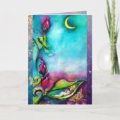 THUMBELINA SCHLAFEN ZWISCHEN BLÄTTER DER ROSE KARTE (Vorderseite)