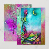 THUMBELINA SCHLAFEN ZWISCHEN BLÄTTER DER ROSE POSTKARTE (Vorne/Hinten)