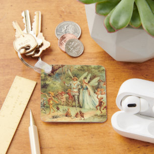 Thumbelina und Prince Wedding, Vintage Mairy Tales Schlüsselanhänger